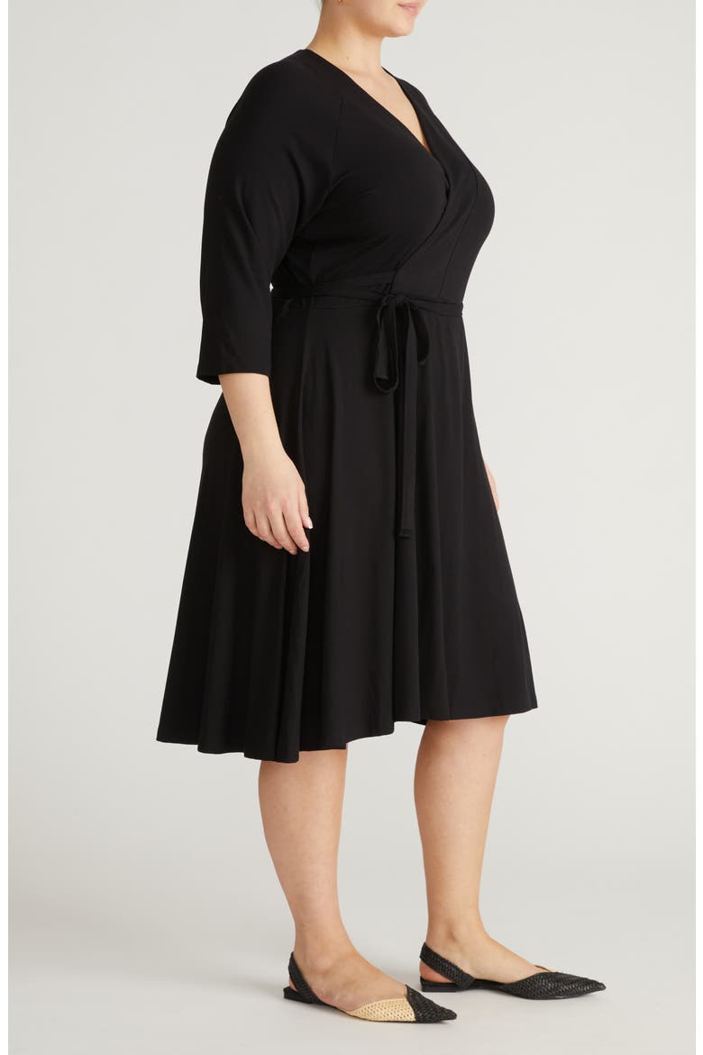 The Divine Jersey Wrap Dress, Alternate, color, BLACK