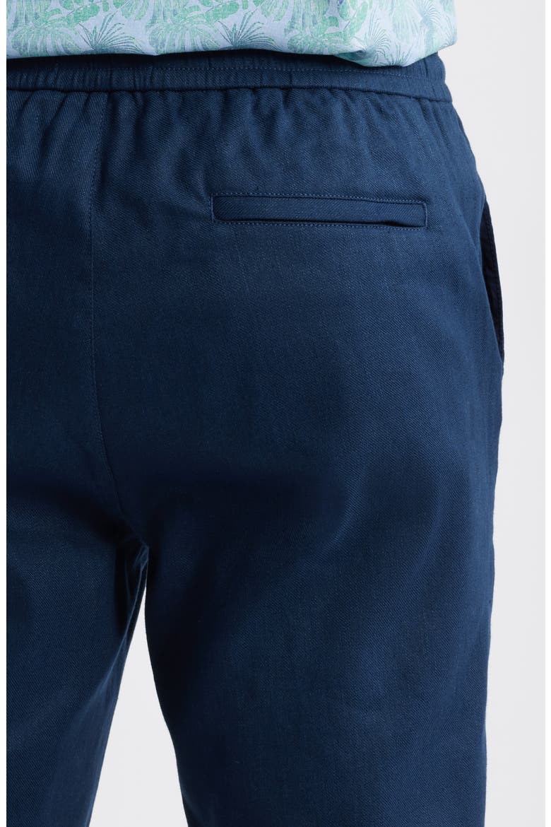 Tristan Stretch Linen & Cotton Drawstring Pants, Alternate, color, NAVY