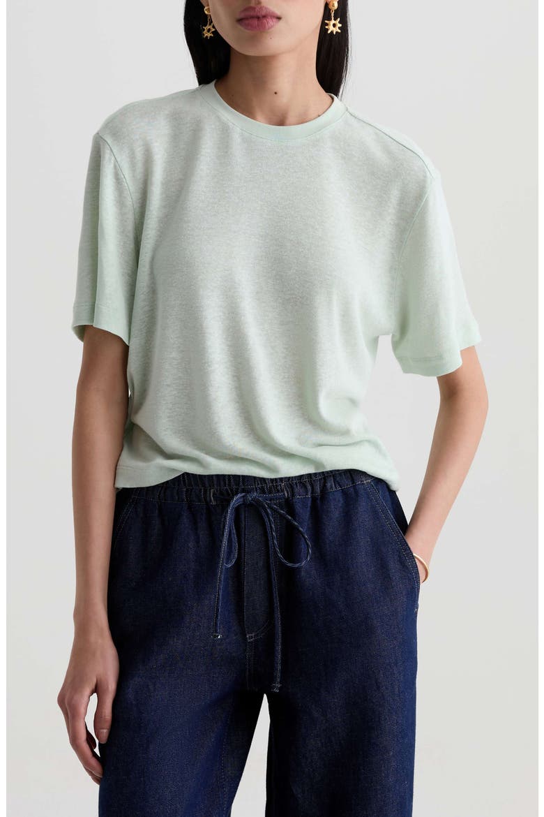 Charli Boxy Linen Blend T-Shirt, Main, color, SUMMER VINE
