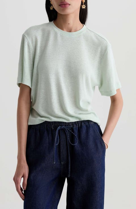 Charli Boxy Linen Blend T-Shirt