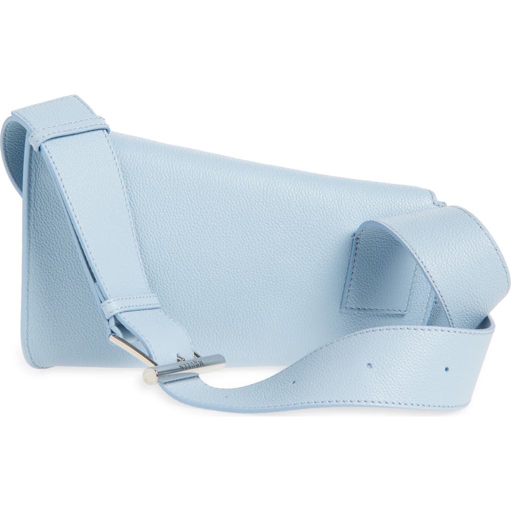Alexander Mcqueen Sling Leather Crossbody Bag In Shirting Blue/silver