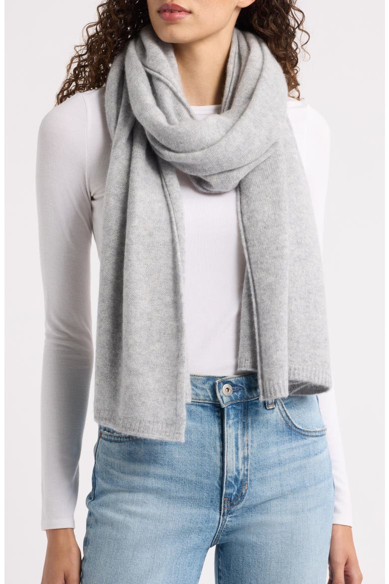 Cashmere Scarf, Main, color, GREY SILK HEATHER