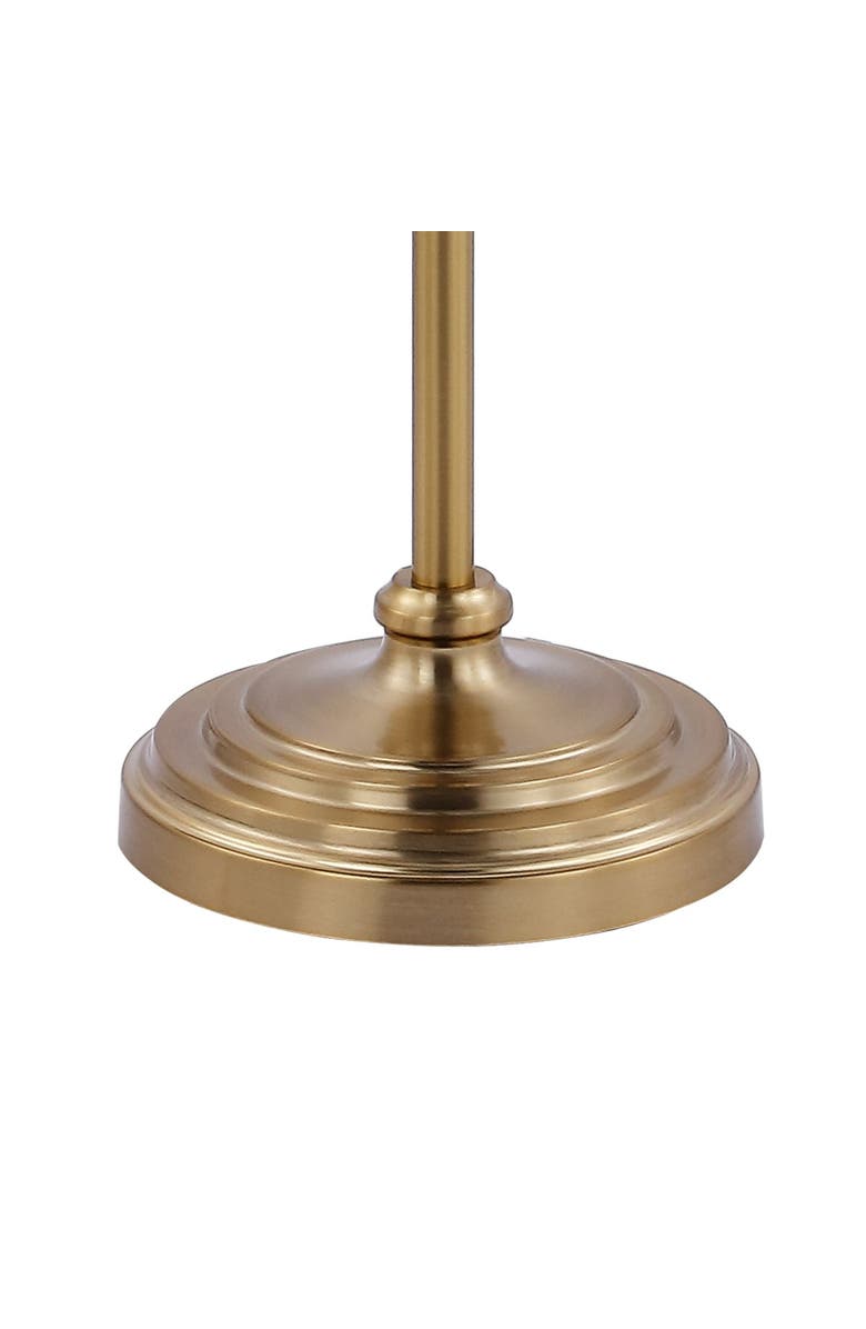 JONATHAN Y Aveiro Classic Midcentury Iron LED Floor Lamp, Alternate, color, Brass Gold/Blue