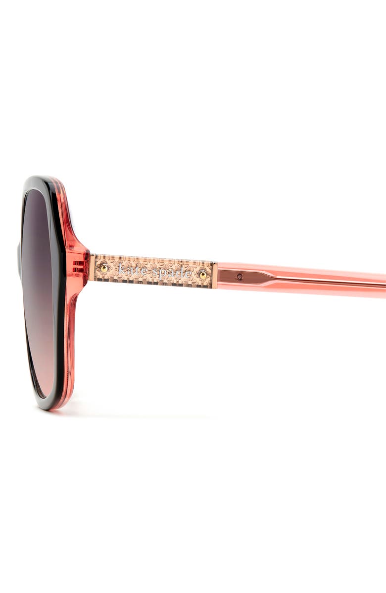 Kate Spade New York ellery 57mm square sunglasses, Alternate, color, Black Pink