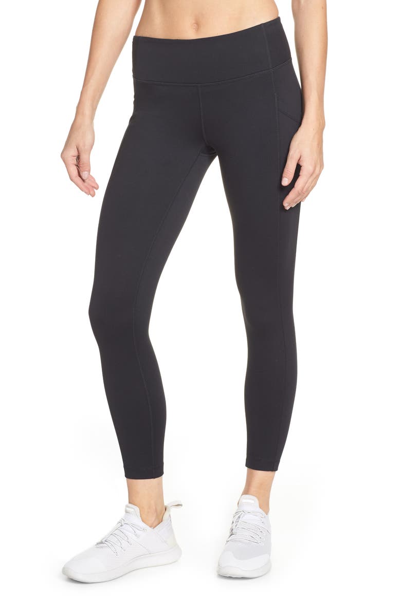 Live In Pocket 7/8 Leggings, Main, color, BLACK