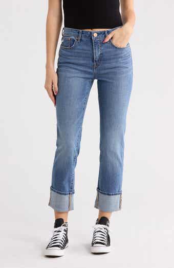 High Waist Cuffed Hem Jeans