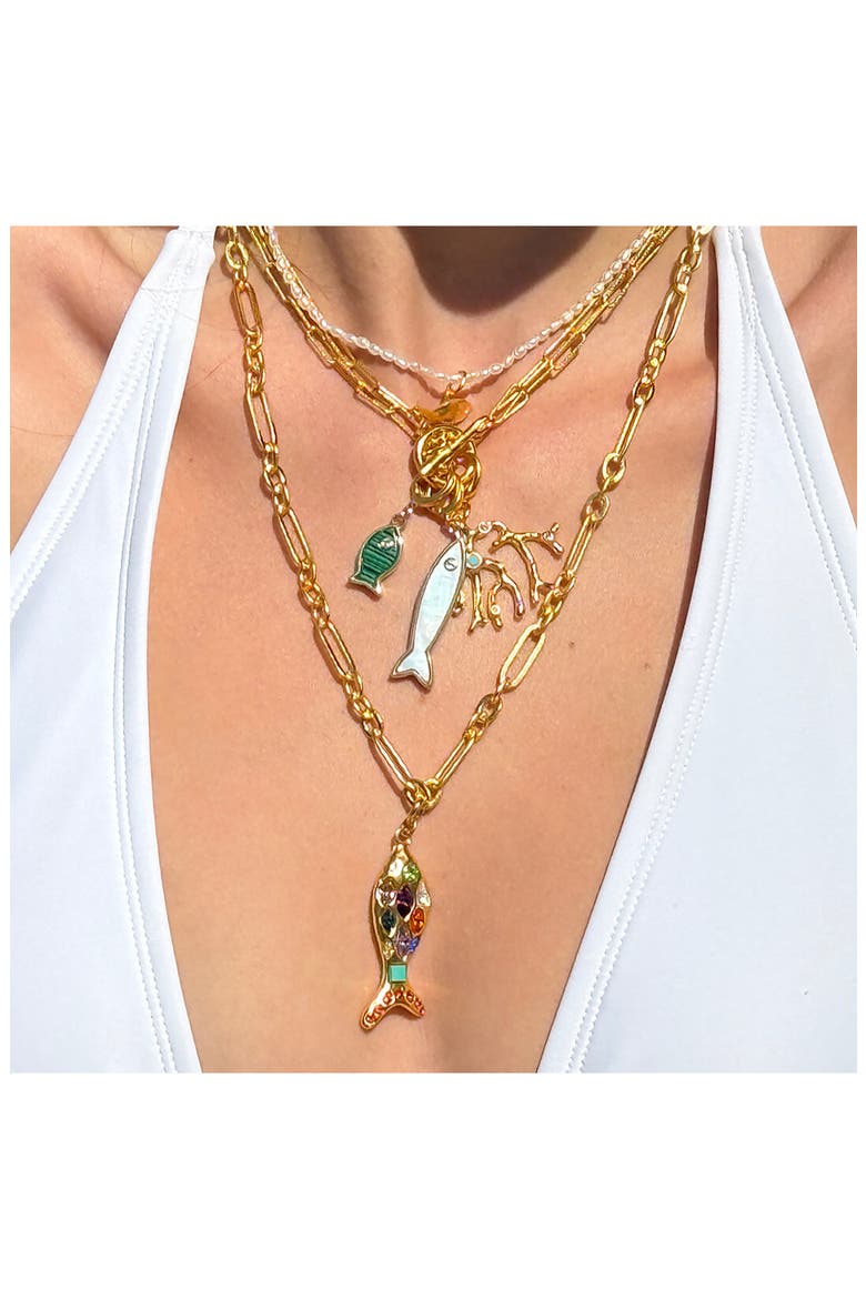 Scout Fish Pendant Necklace, Alternate, color, GOLD MULTI