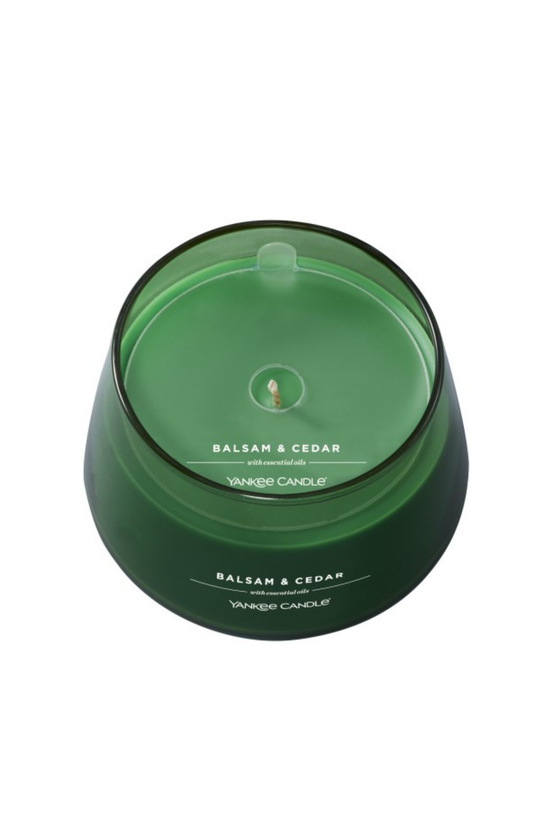 Balsam & Cedar Studio Candle with Essential Oils, Set of 2, Alternate, color, Green