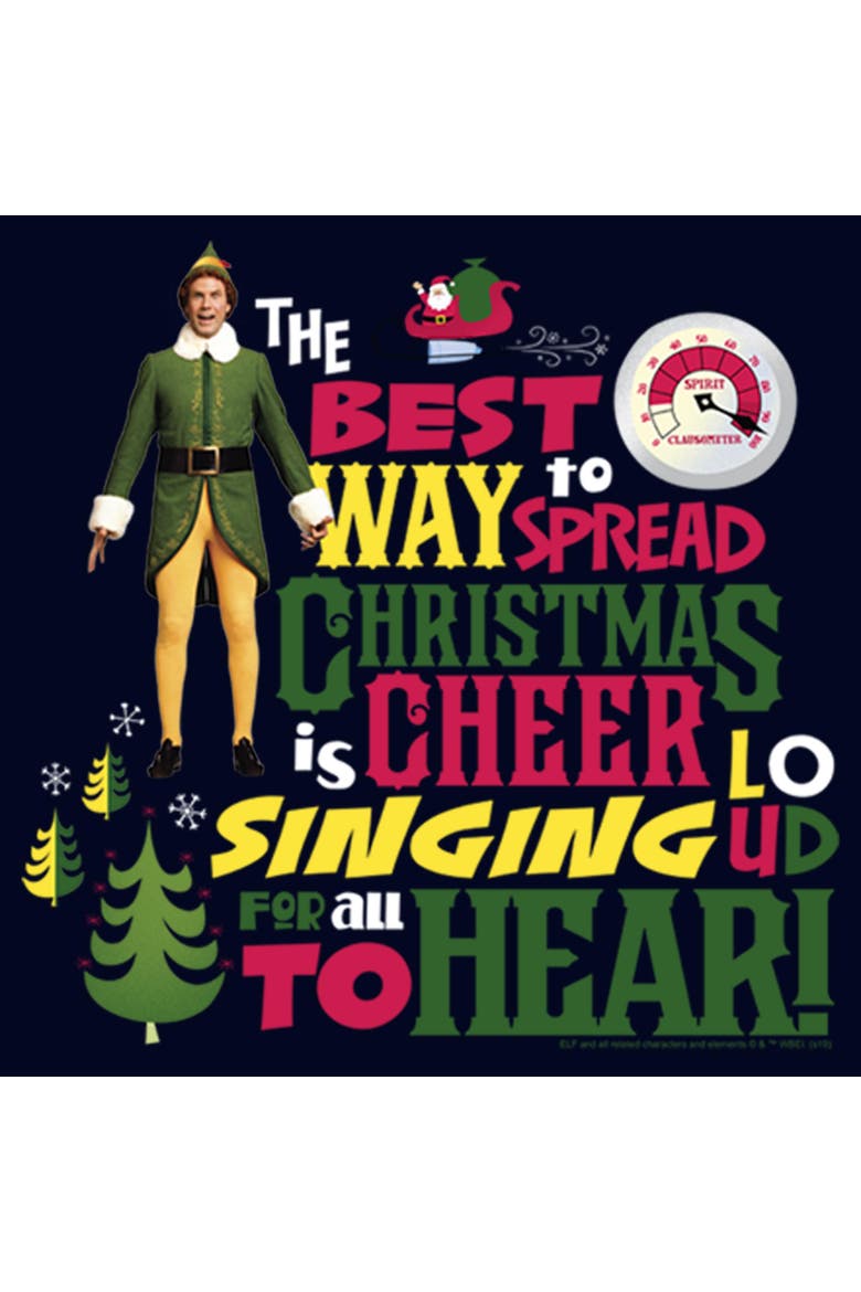 Men's Christmas Cheer Loud Singing Short Sleeve Graphic T-Shirt, Alternate, color, Navy Blue