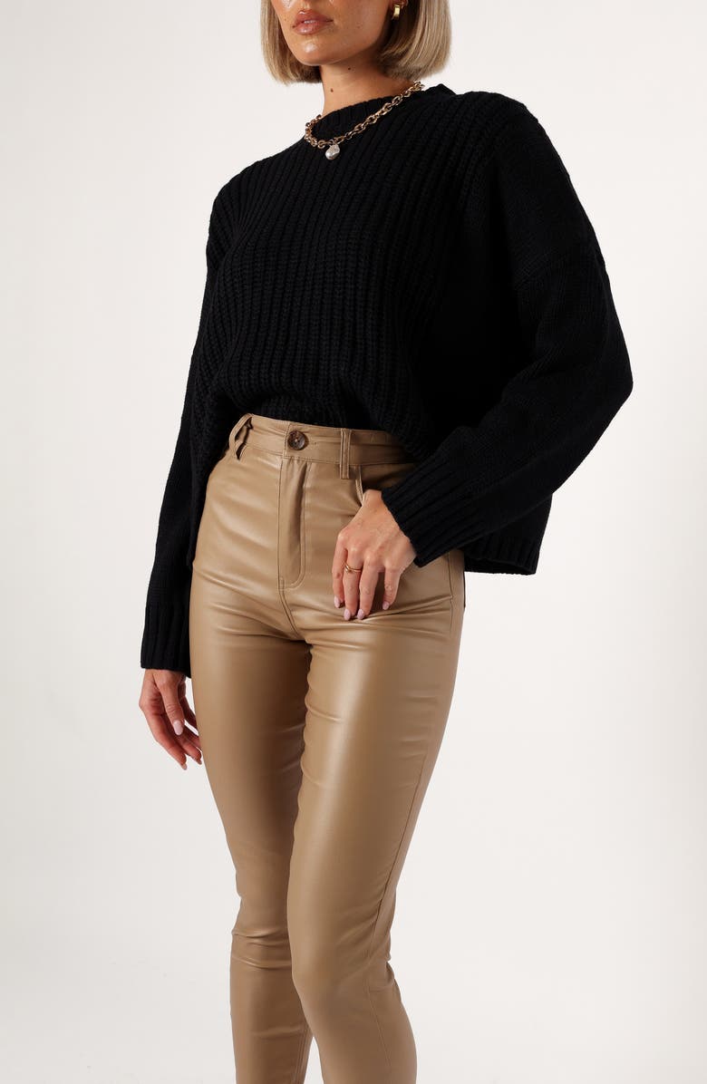 Petal & Pup Sammie High Waist Faux Leather Pants, Alternate, color, Tan