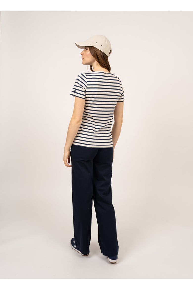 ETRILLE II - Short Sleeve Breton Stripe Tee, Alternate, color, ecru/navy