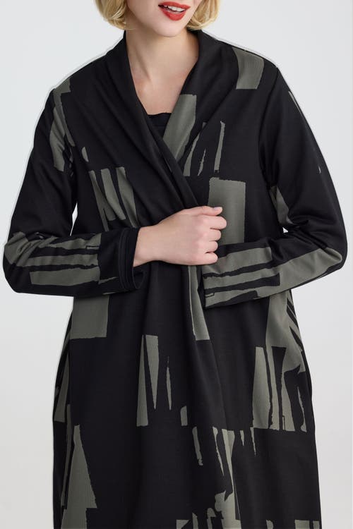 Luukaa Aqualina Printed Jersey Duster In Black