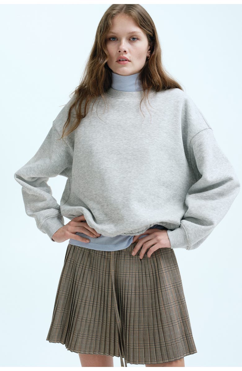 H&M Oversized Sweatshirt, Alternate, color, Light Gray Melange