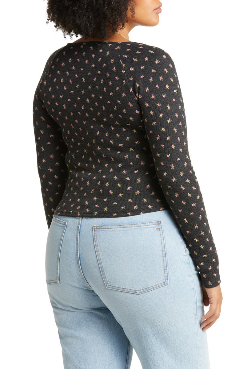 BP. Floral Print Thermal Long Sleeve Baby Tee, Alternate, color,