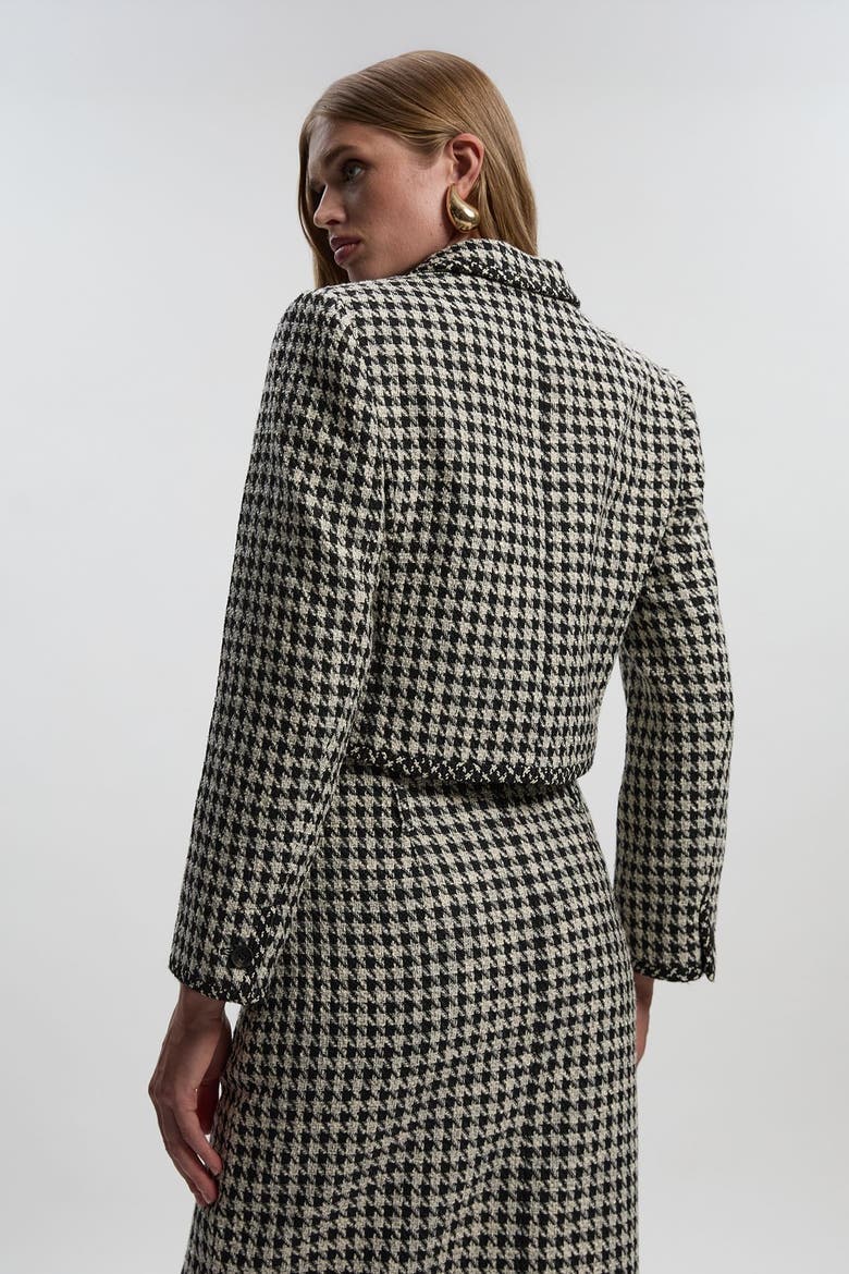 Double Button Tweed Cropped Jacket, Alternate, color, Multi