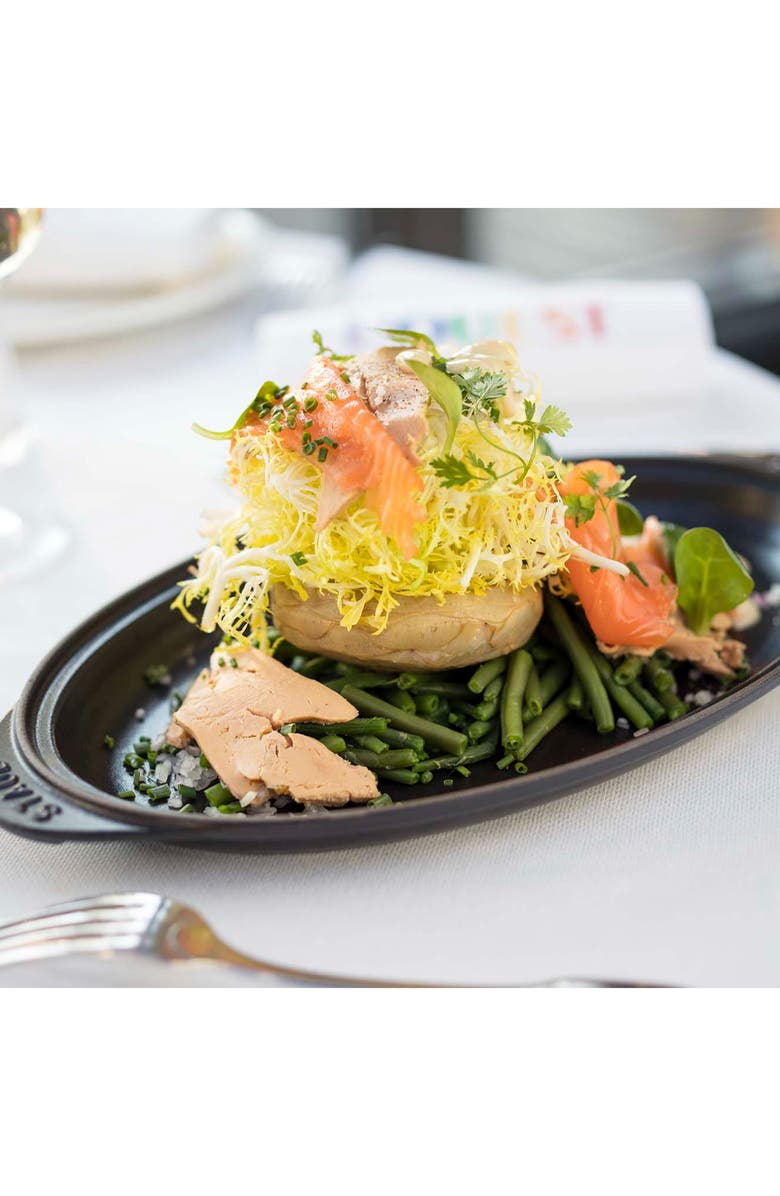 Staub Enameled Cast Iron Fish Pan with Lid, Alternate, color, Matte Black