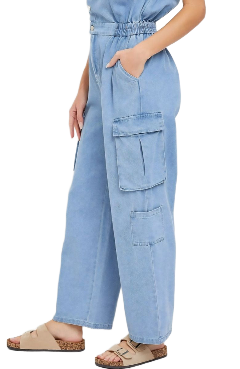 Knit and Lounge Utility Pocket Button-Down Jumpsuit, Alternate, color, 