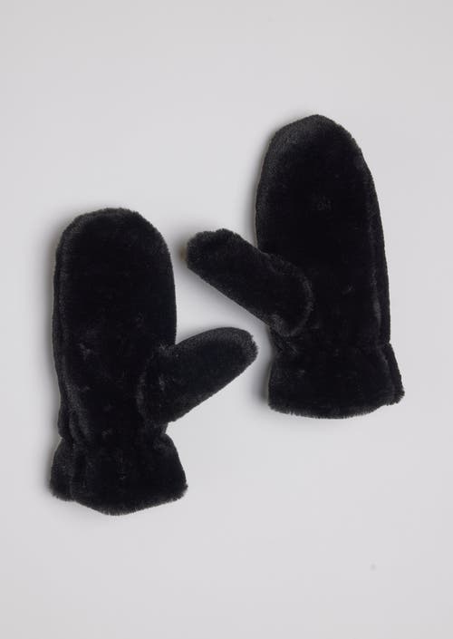 Hat Attack Faux Fur Mitten In Black