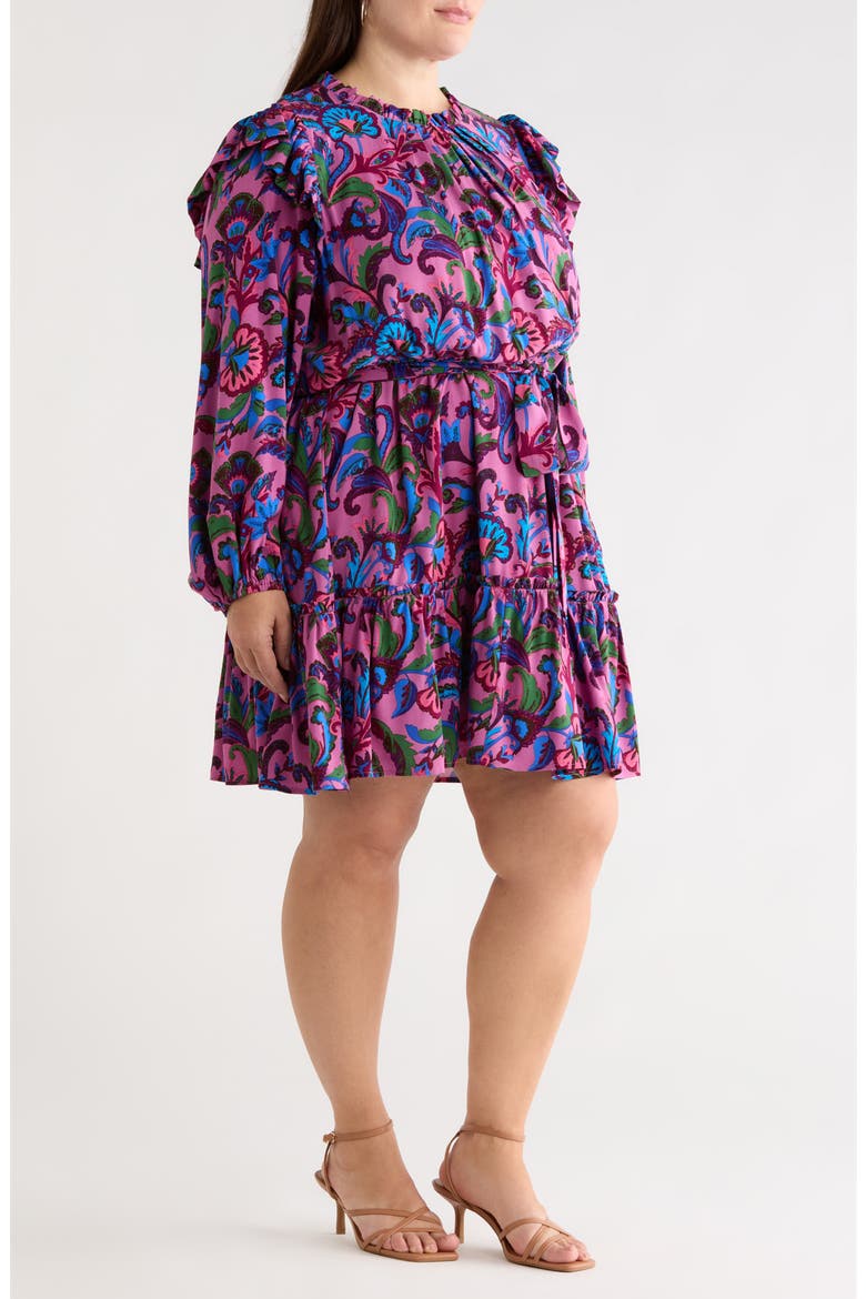 Valier Floral Long Sleeve Dress, Alternate, color, MAUVE-MULTI