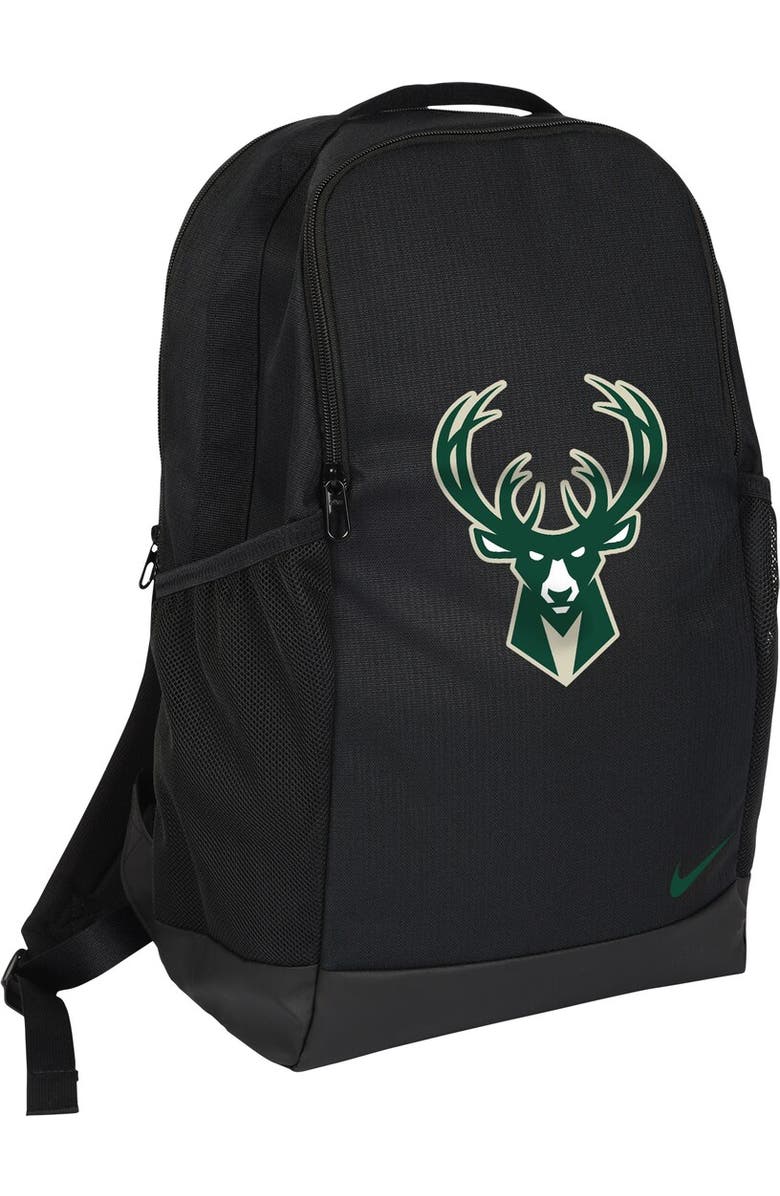 Nike Black Milwaukee Bucks Brasilia Backpack, Alternate, color, Black