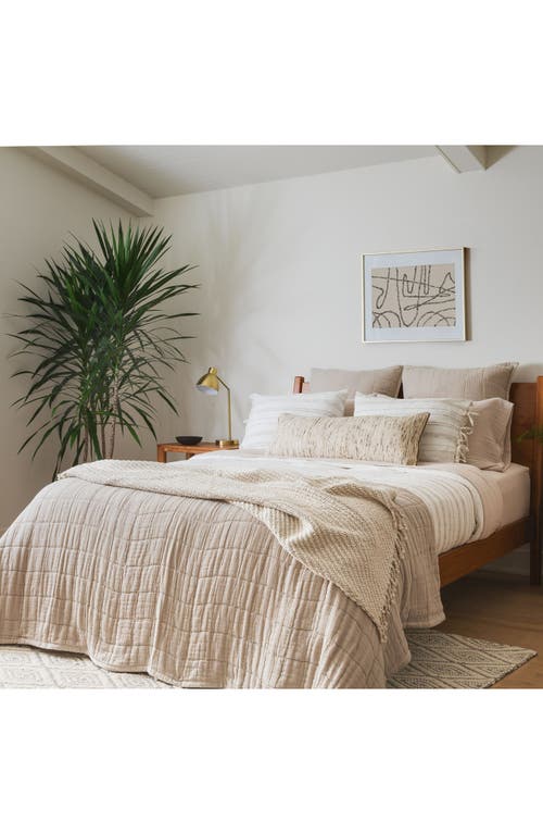 Crane Air Beige Stripe Set Of 2 Pillow Shams In Multi