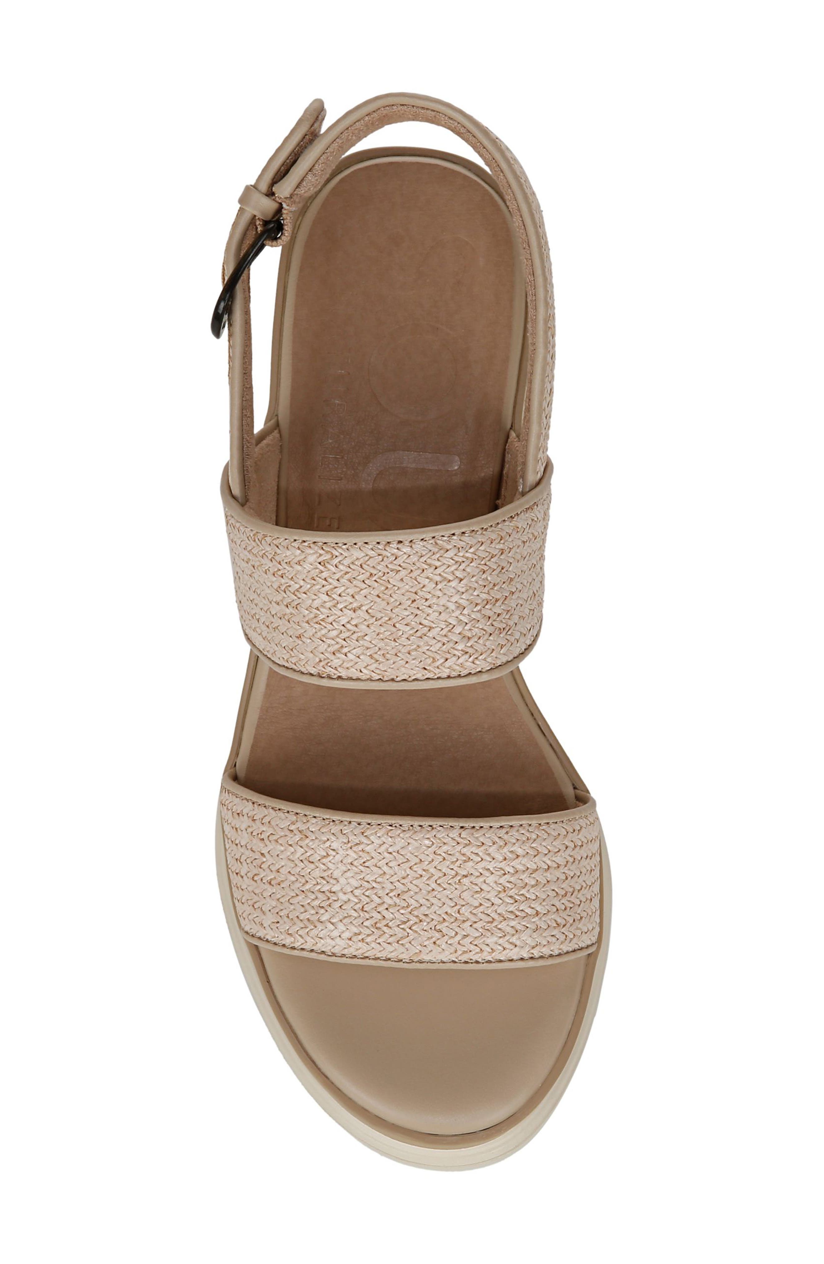 SOUL NATURALIZER Livia Raffia Wedge Sandal, Alternate, color, Light Natural Fabric