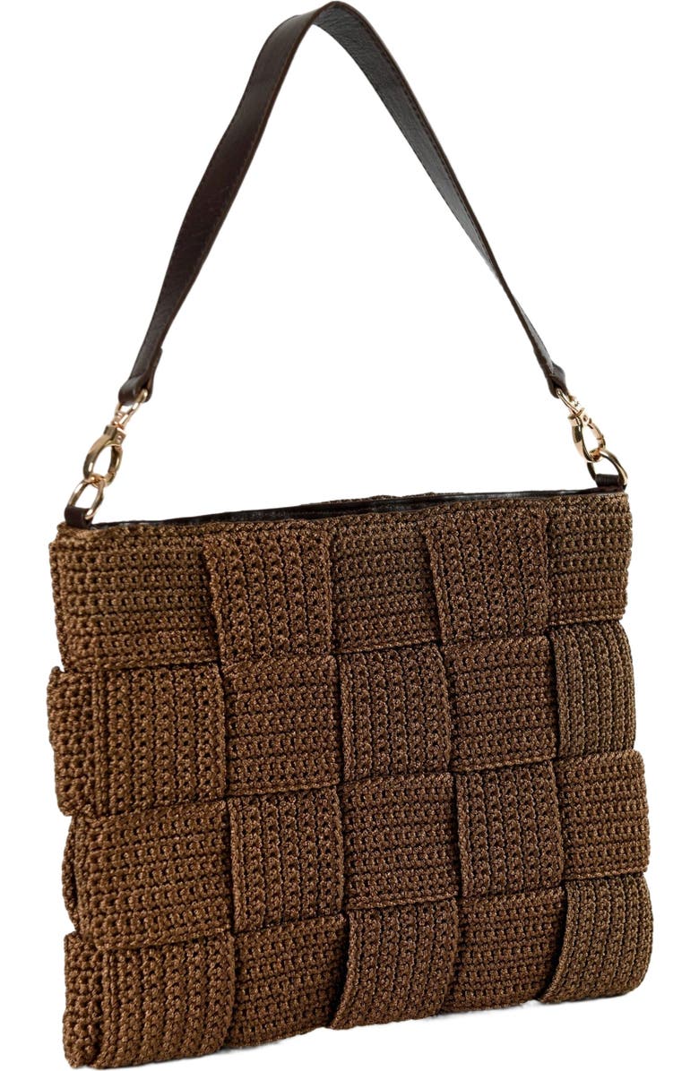 Forever & Always Shoes Paola Hand Woven Patchwork Shoulder Bag with Leather Straps, Alternate, color,
