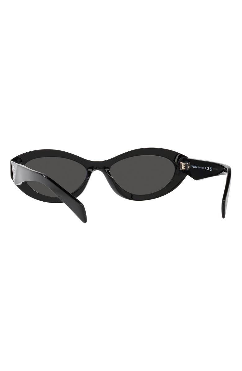 Prada 55mm Irregular Sunglasses, Alternate, color, Black
