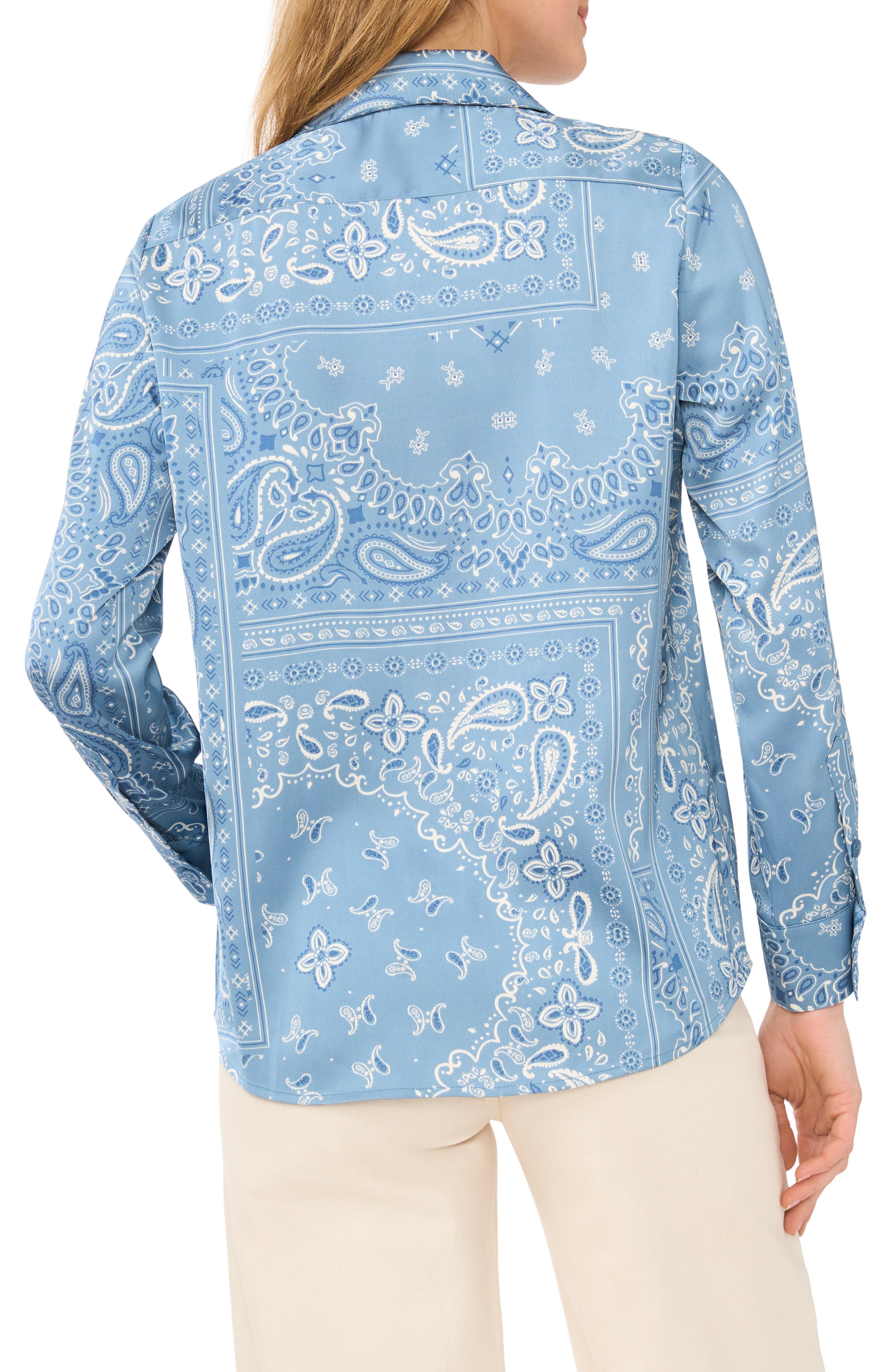 Lux Satin Button-Up Shirt - image 2