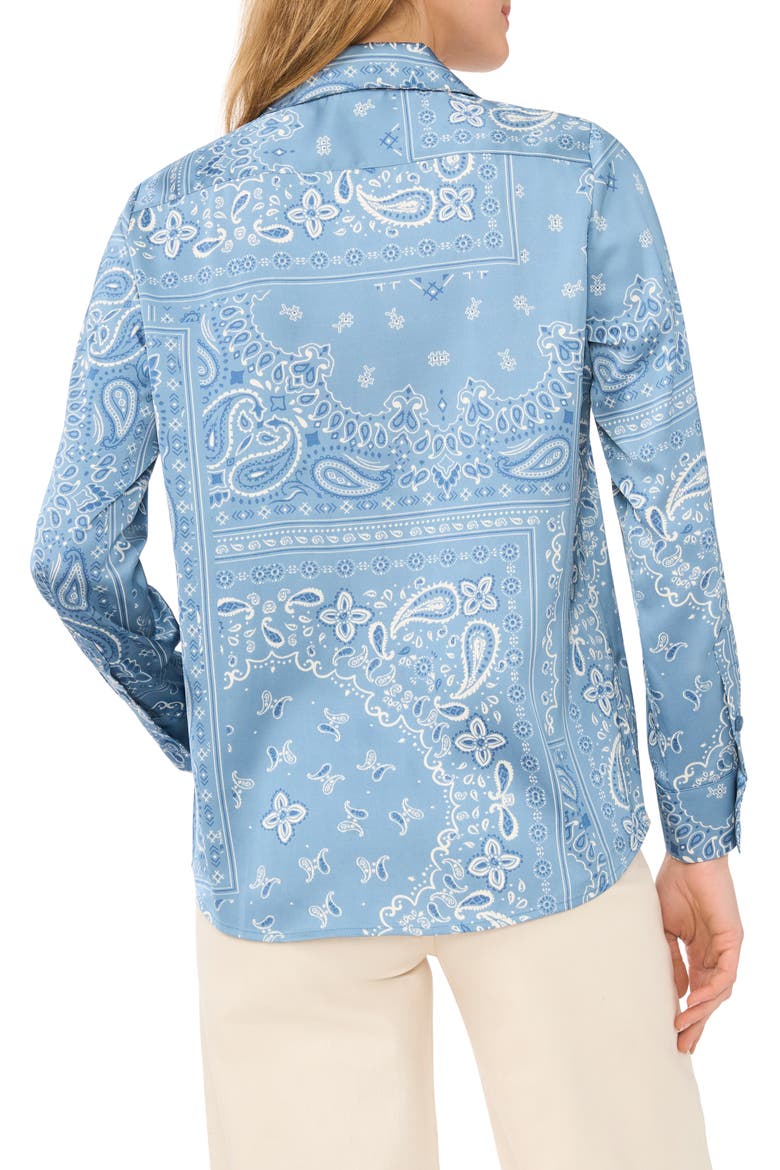 Lux Satin Button-Up Shirt, Alternate, color, STORM