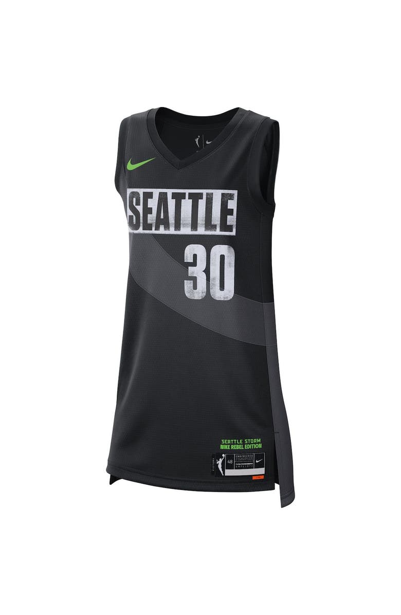 Nike Women's Nike Breanna Stewart Black Seattle Storm 2021 Rebel Edition Victory Player Jersey, Alternate, color, 