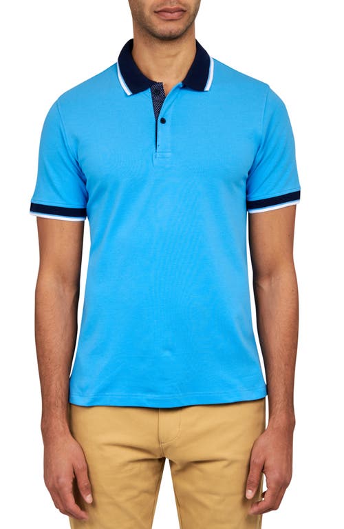 Construct Solid Pique Polo In Blue