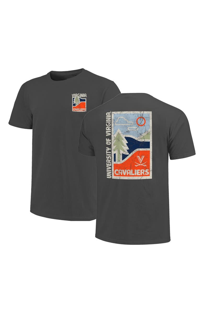 IMAGE ONE Men's  Graphite Virginia Cavaliers Comfort Colors Minimalist Distressed Vista T-Shirt, Alternate, color, 
