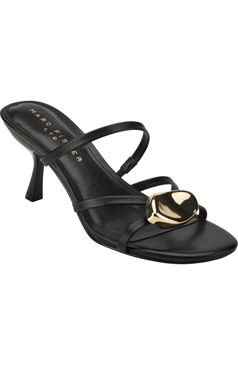 Marc Fisher LTD Natesa Strappy Kitten Heel Sandal, Main, color, Black