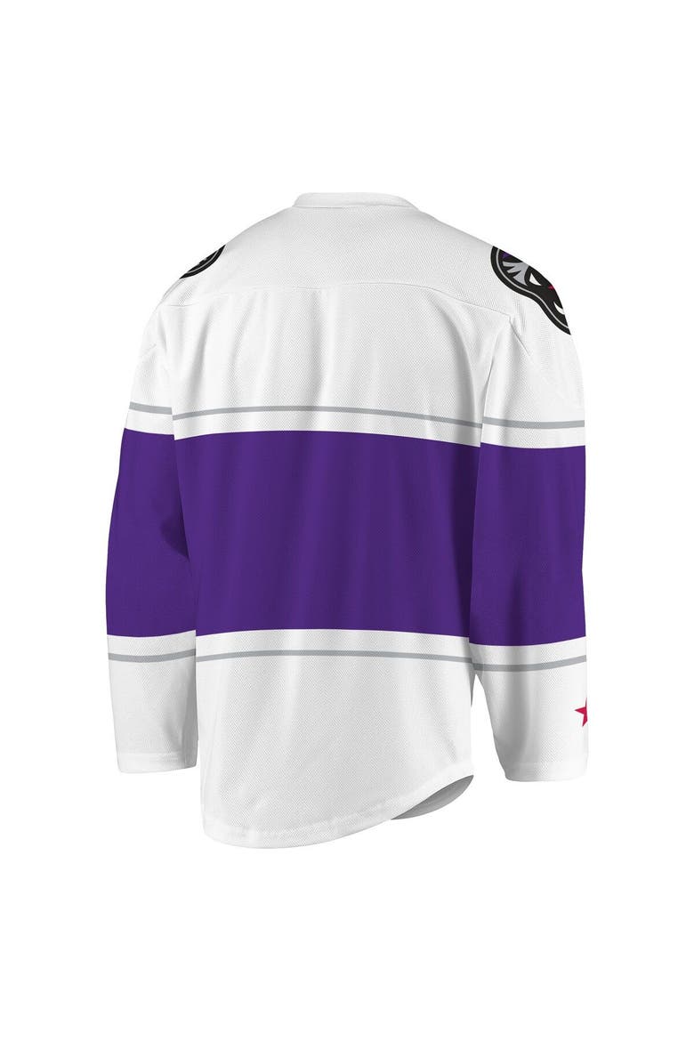 Men's White/Purple Panther City Lacrosse Club Replica Jersey, Alternate, color, White