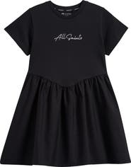 smALLSAINTS by ALLSAINTS Kids' Script Logo Chevron Waist T-Shirt Dress
