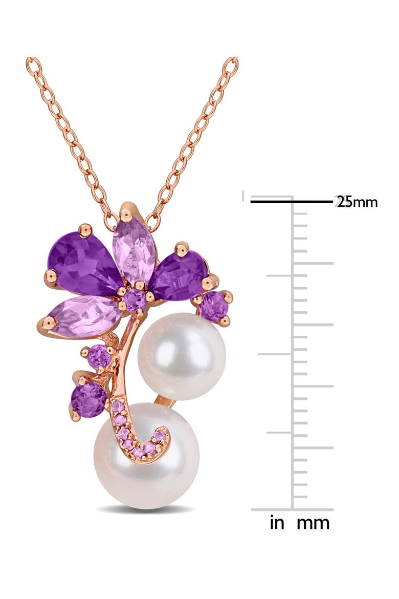 8-9mm Cultured Freshwater Pearl Pendant Necklace, Alternate, color, PURPLE