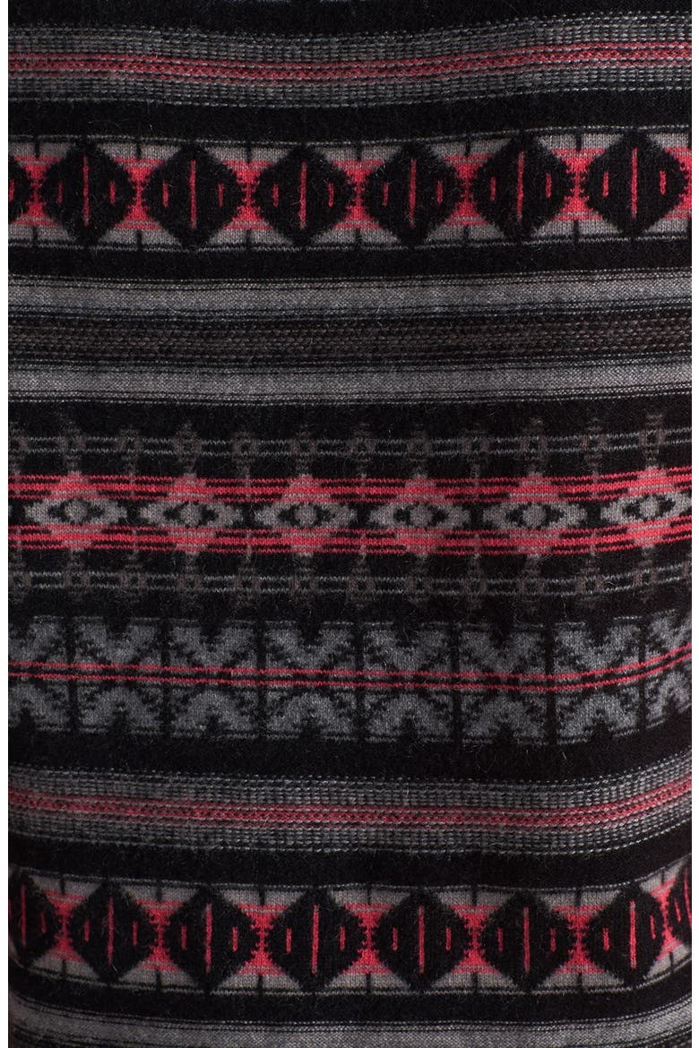 Fair Isle Cashmere Sweater, Alternate, color, BLACK/ ROSE BRIGHT COMBO