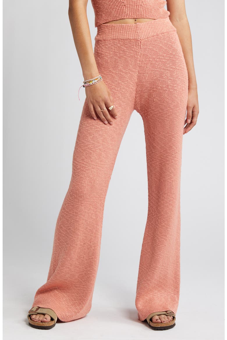 Tropics Pull-On Rib Stitch Pants, Alternate, color, CORAL