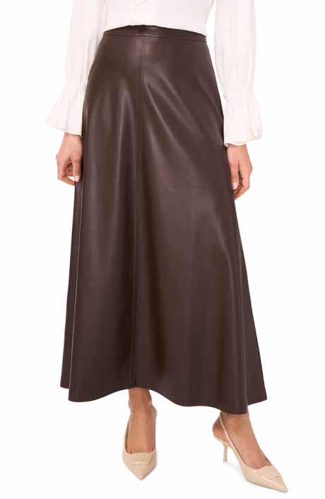Vince Camuto Faux Leather A-Line Skirt