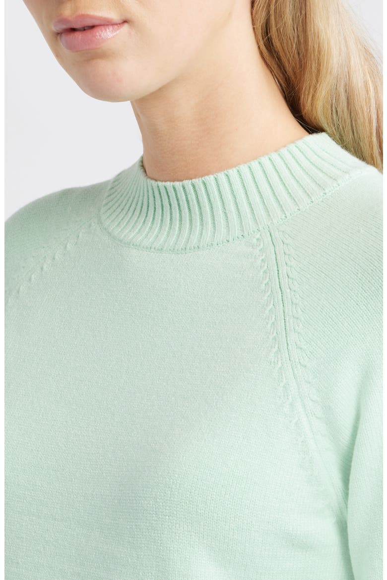 Mock Neck Raglan Sleeve Sweater, Alternate, color, MINT
