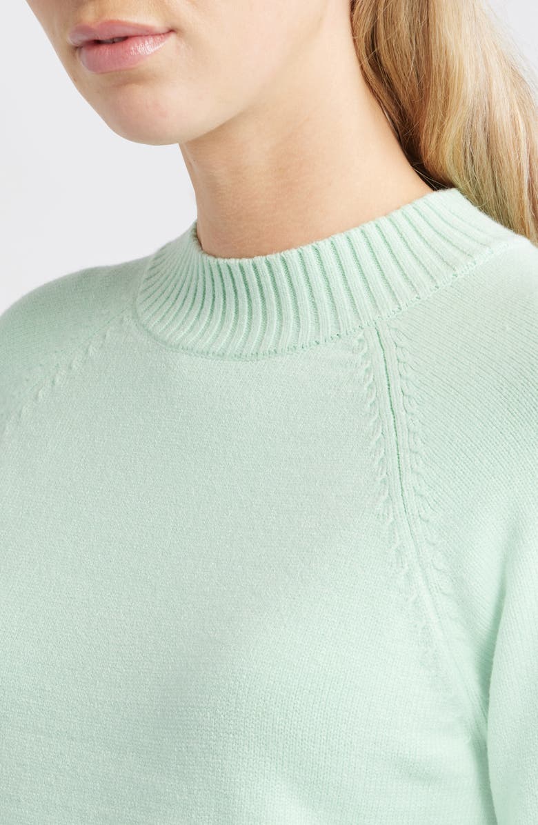 CITY BLUES Mock Neck Raglan Sleeve Sweater, Alternate, color, Mint