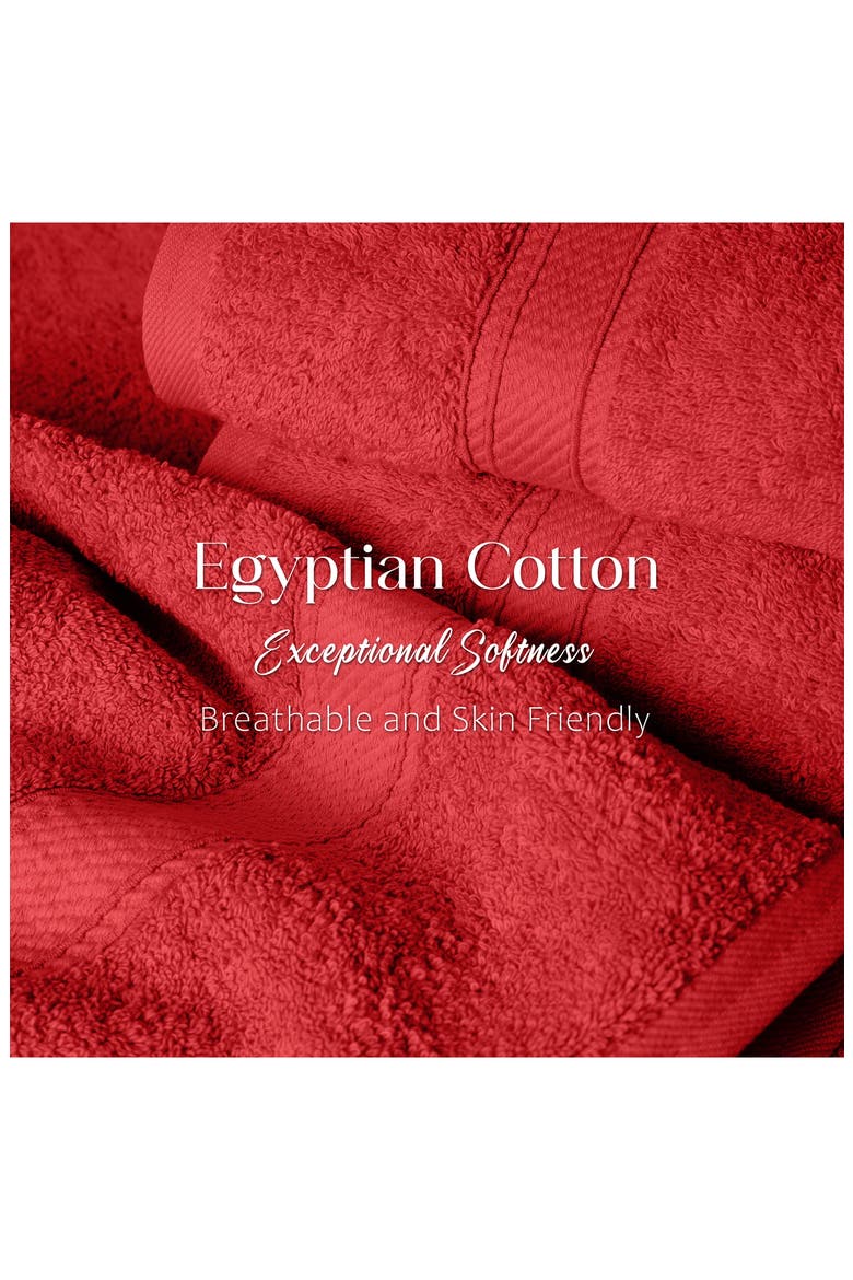 Egyptian Cotton 2-Pack Bath Towel Set, Alternate, color, RED