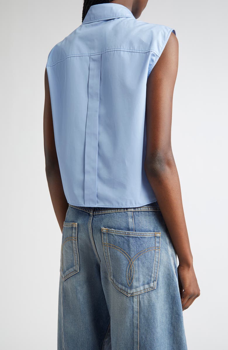 Versace Medusa Cameo Embroidered Crop Poplin Shirt, Alternate, color, 