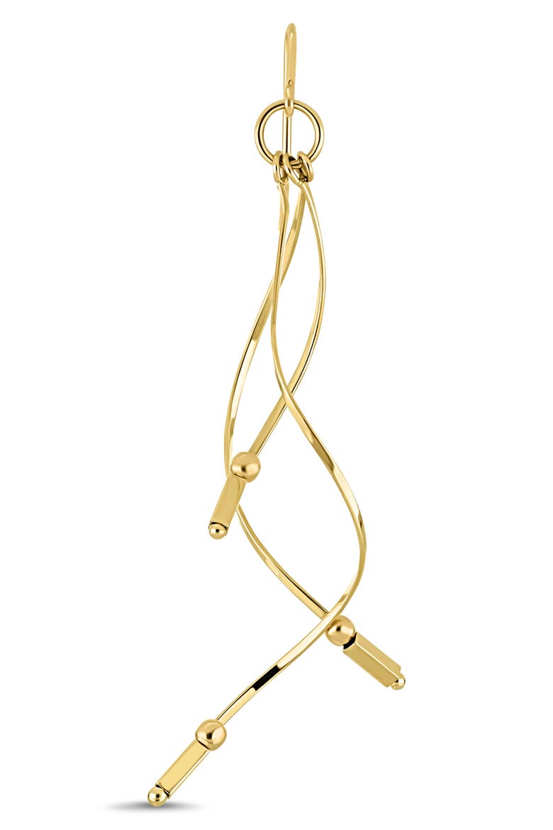 14K Yellow Gold Wavy Bar Drop Earrings, Alternate, color, 14KY
