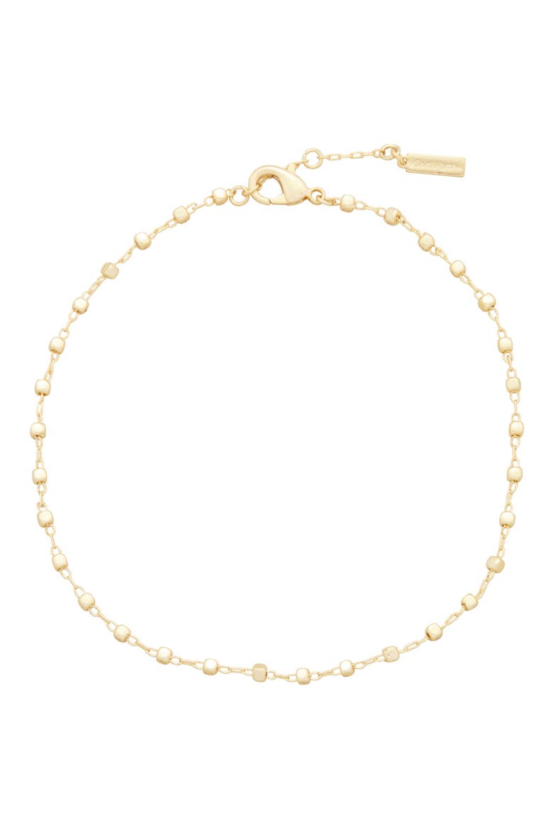 Beaded Chain Anklet, Main, color, GOLD