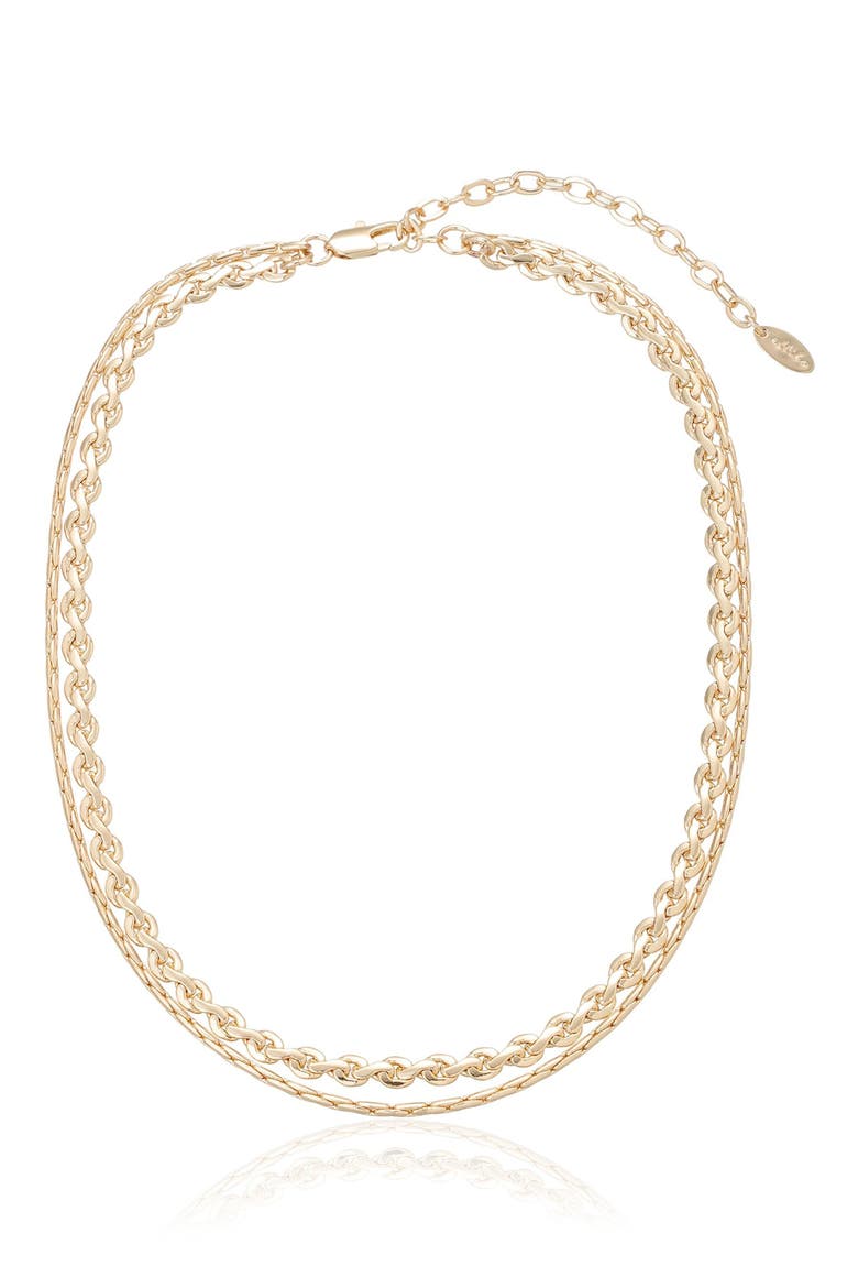 Mixed Layers Necklace, Alternate, color, MIXED METAL