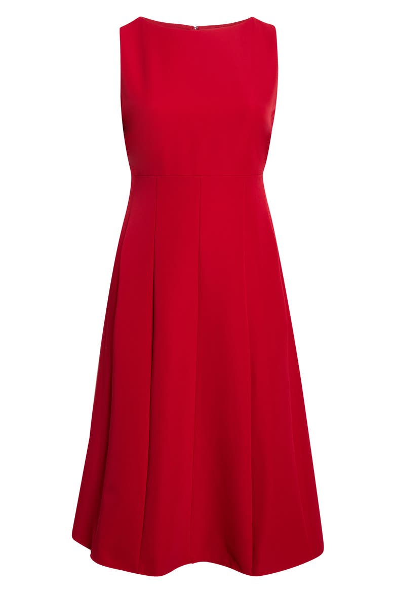 Bateau Neck Seamed Midi Dress, Alternate, color, RED EMBOLDENED