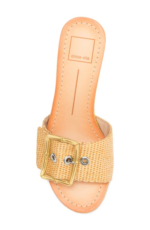 Dolce Vita Lucey Slide Sandal In Warm Natural Raffia