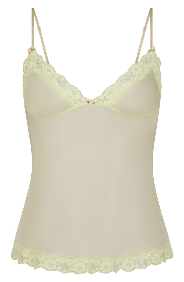 SKIMS Lace Triangle Silk Camisole, Alternate, color, Sage Multi